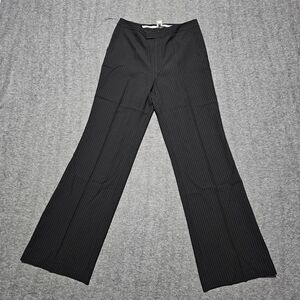 Ellen Tracy Black Pinstripe Wide Leg Trousers Size 10 NWT